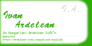 ivan ardelean business card